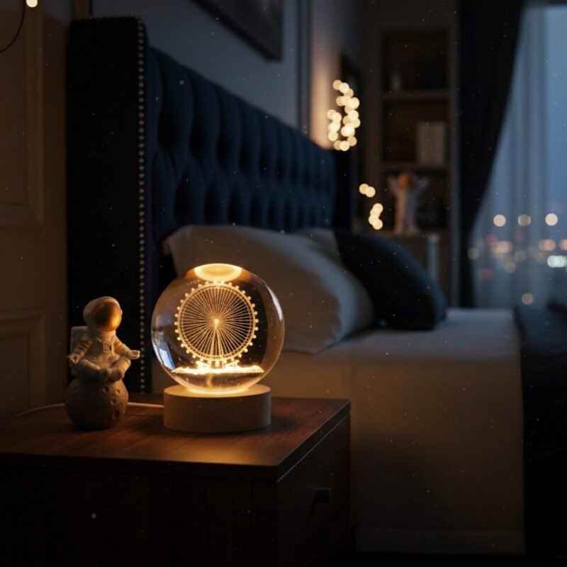 3d crystal ball night light