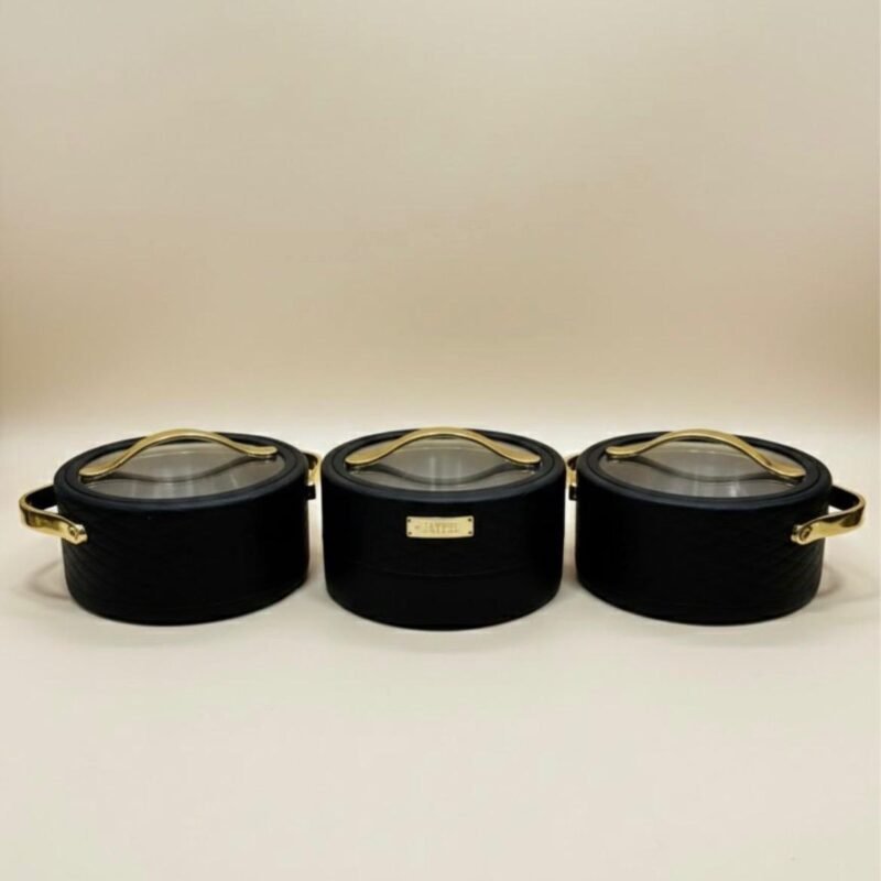 modern casserole pot (3pcs) black