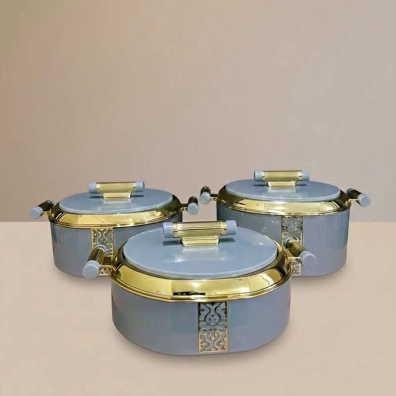 modern insulated hot pot (3pcs) blue
