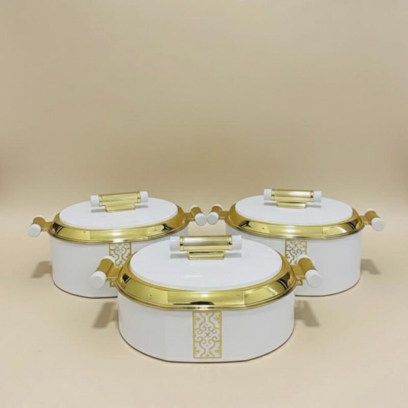 modern insulated hot pot(3pcs) white