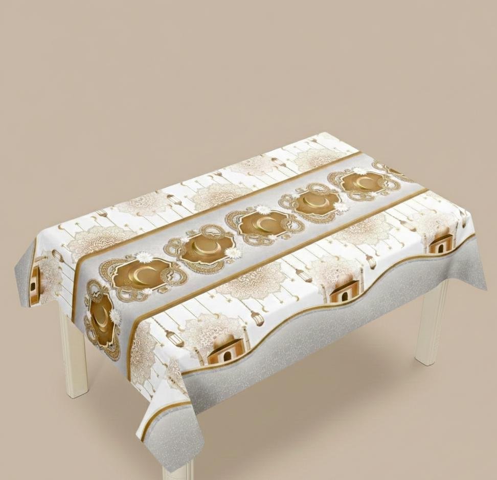 ramadan table cover brown&white(per metre) ramadan table cover brown&white(per metre)