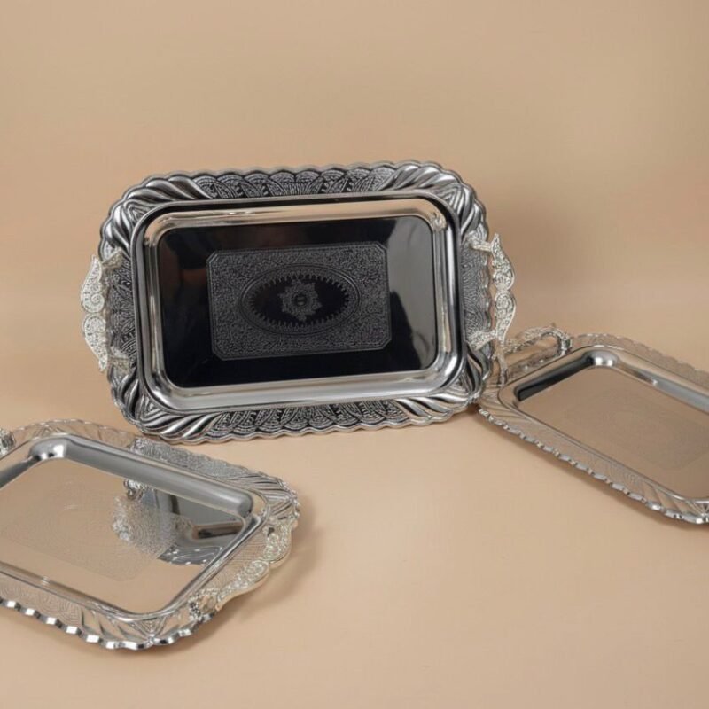 classic design tray (3pcs) silver design 