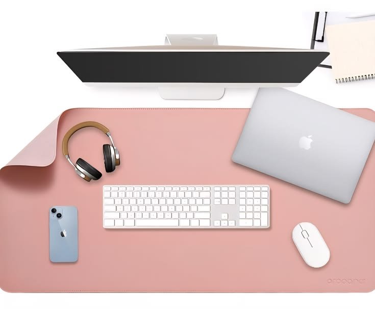 leather desk mat pink