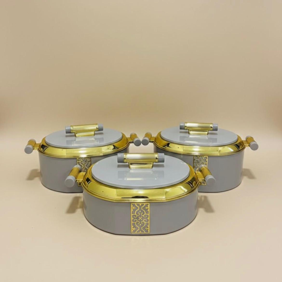 modern insulated hot pot(3pcs) gray
