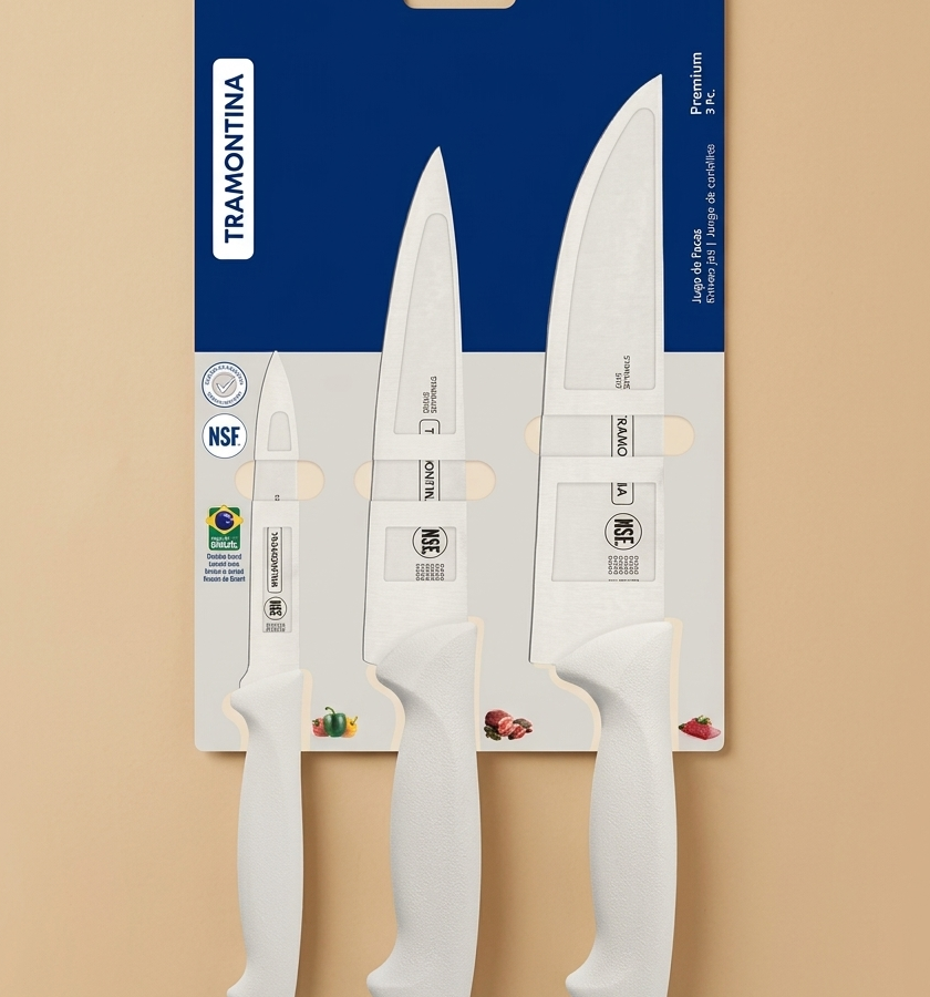 tramontina premium cutlery knife 3pc set