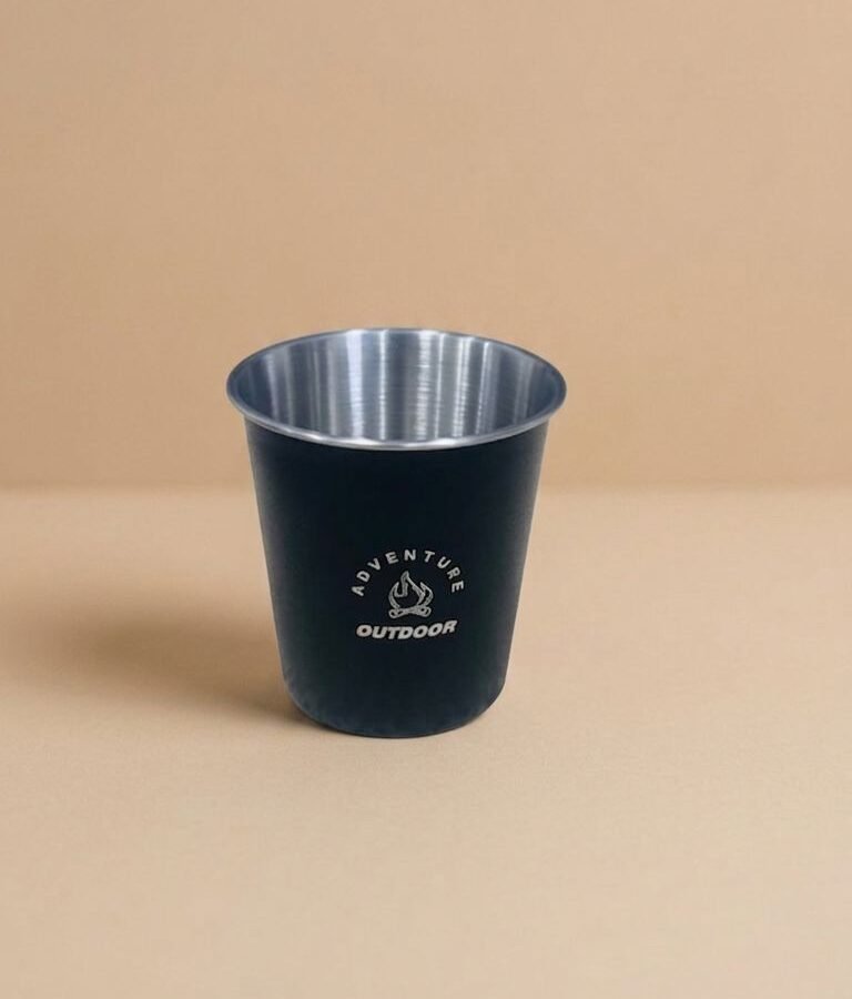 stainless steel camping mug black