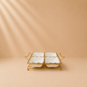 4 plates golden stand classic square