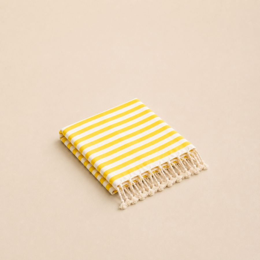 a cotton beach towel 1 yellow