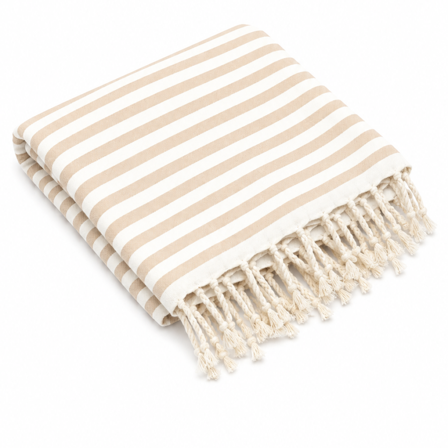 acacia cotton beach towel (beige)