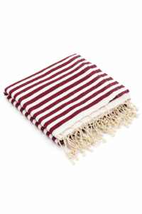 acacia cotton beach towel (burgundy)