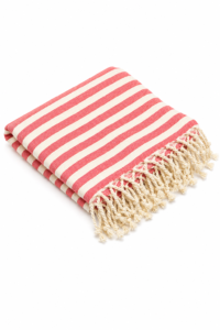Home acacia cotton beach towel (coral)