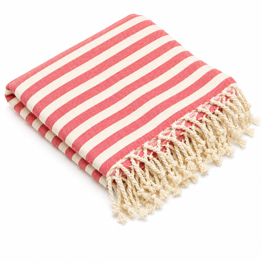 acacia cotton beach towel (coral)