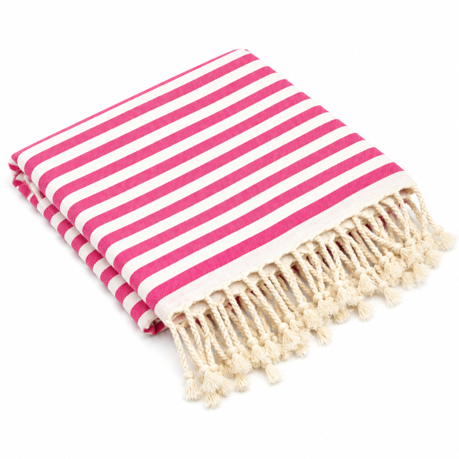 acacia cotton beach towel (pink)