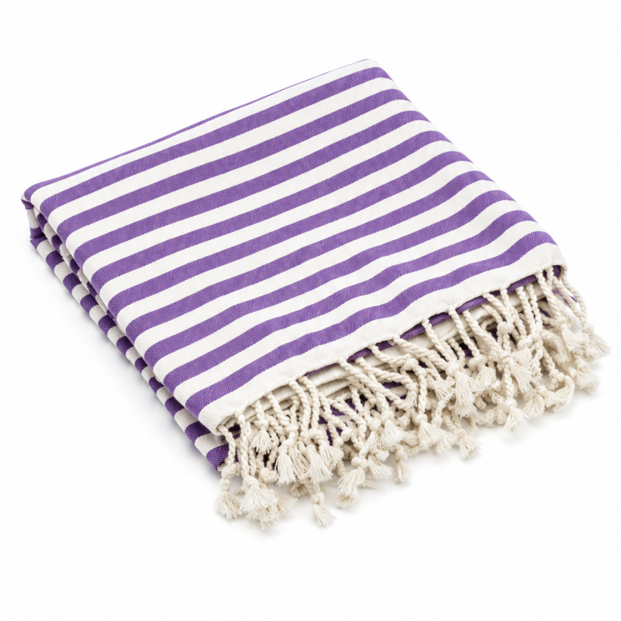 acacia cotton beach towel (purple)
