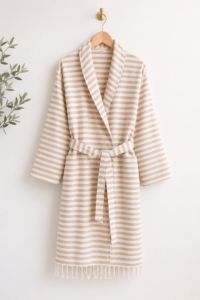 Home akasya cotton bathrobe (beige)