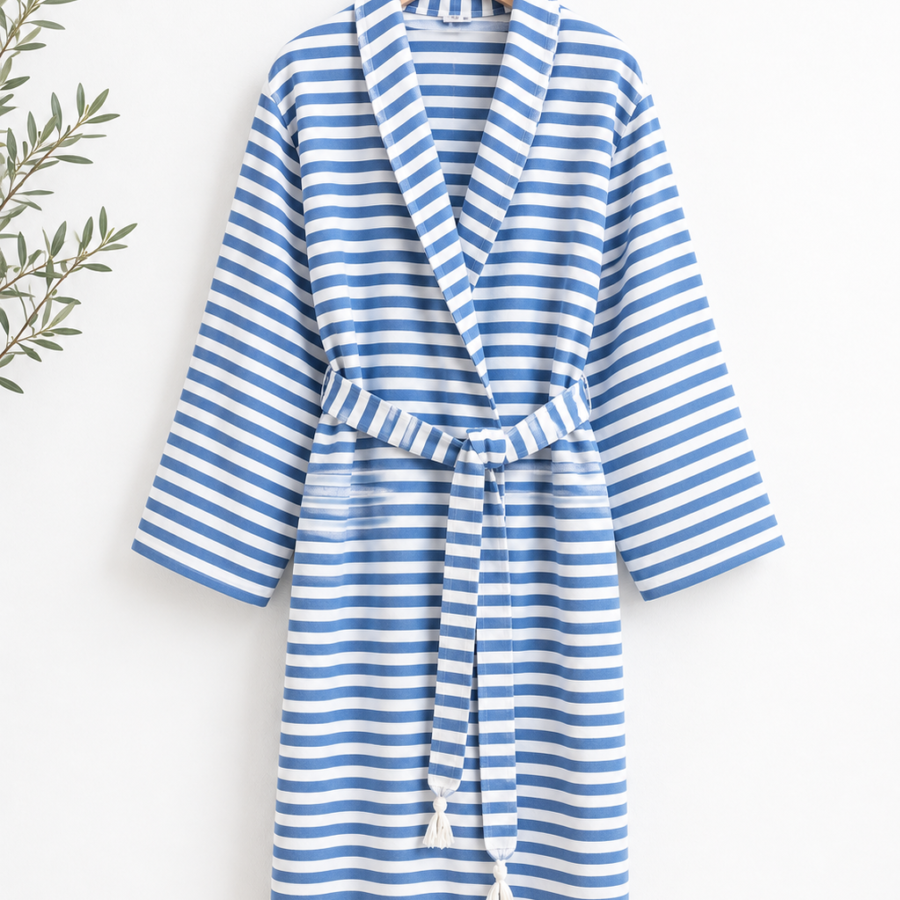 akasya cotton bathrobe (blue)