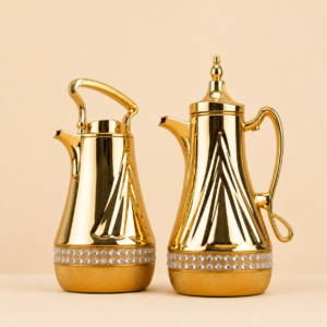 luxury studded golden thermos set