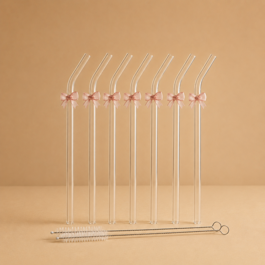 glass straw set