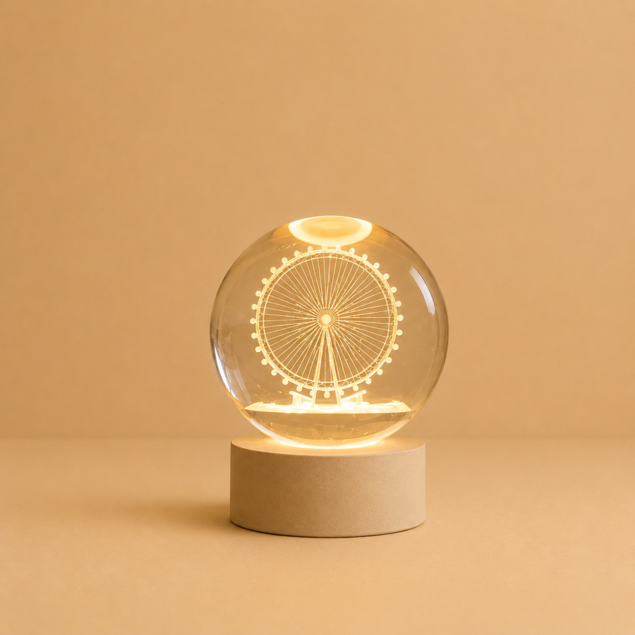 3d crystal ball night light