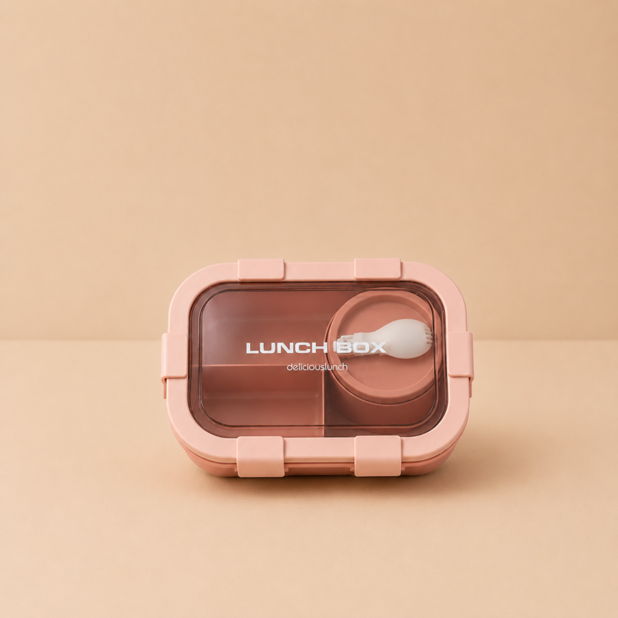 heart leaf lunch box – pink (850ml)