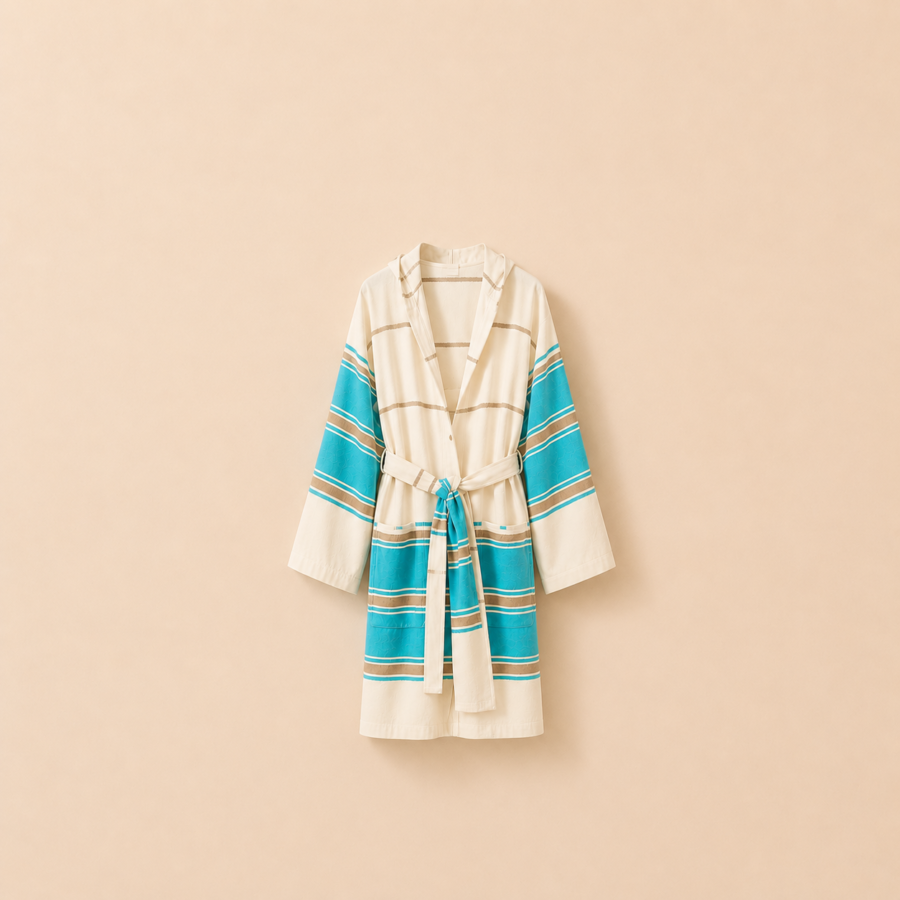 a cotton beach bathrobe 2 (turqoise)