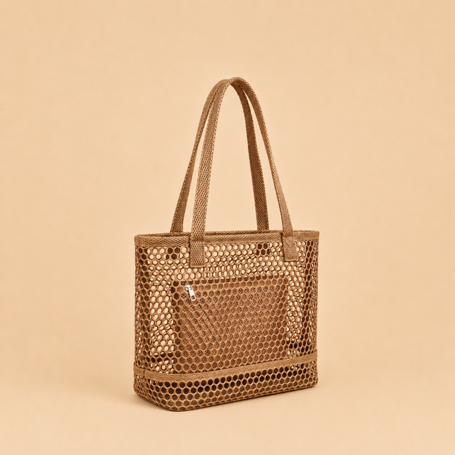 mesh beach bag 2 (brown)