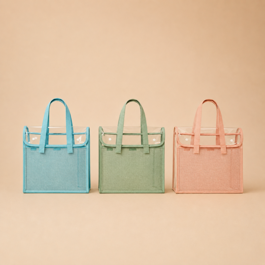 transparent colored bags