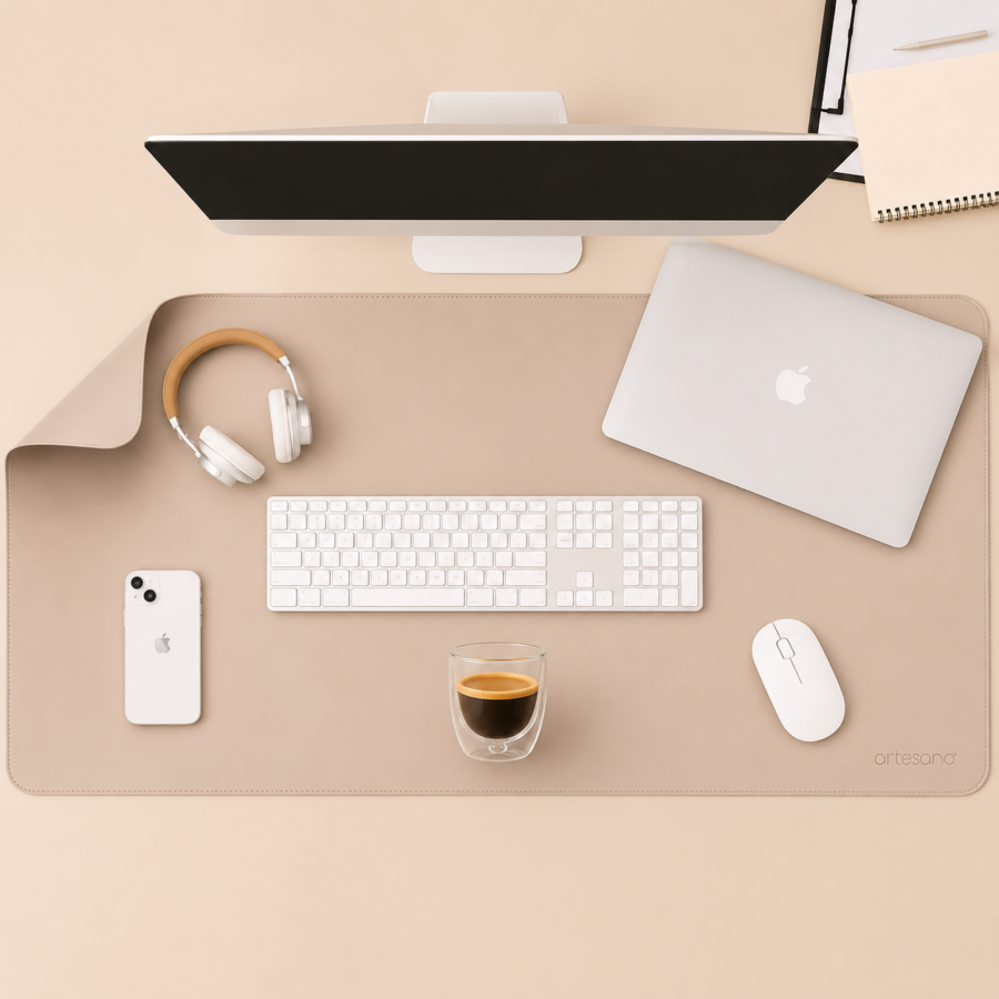 leather desk mat pink