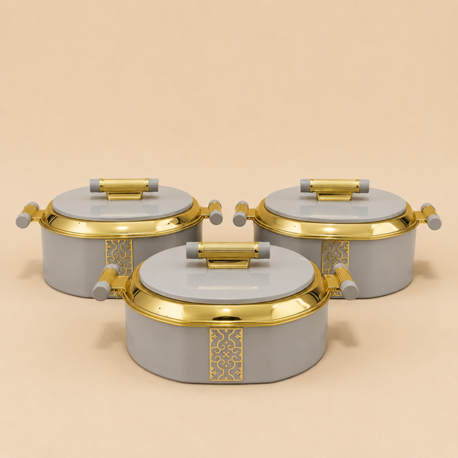 modern insulated hot pot(3pcs) gray