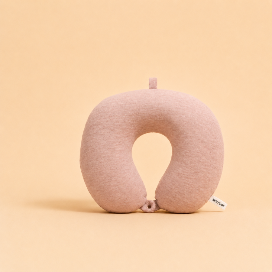 soft travel neck pillow (light pink)