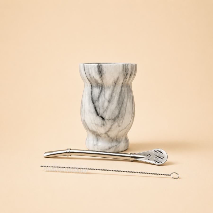 yerba mate cup and bombilla set