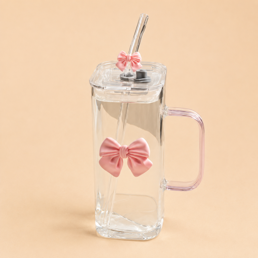 bow glass water cup – 400ml