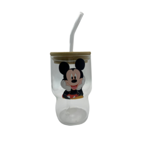 mickey mouse glass cup