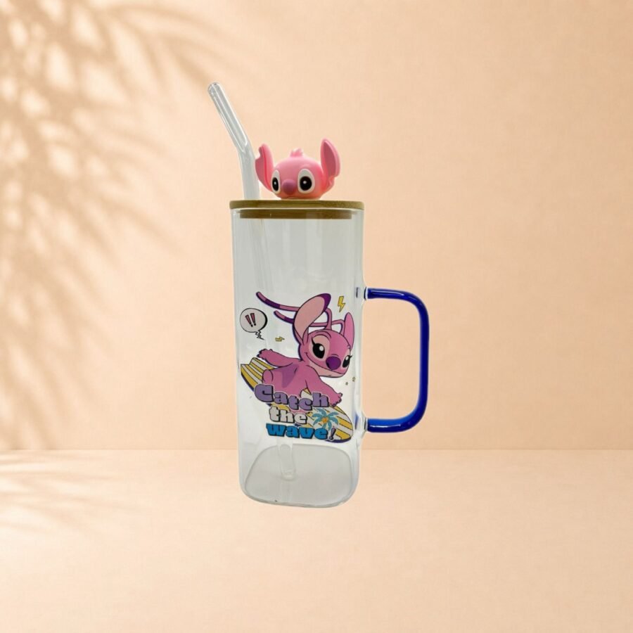 stitch themed glass cup