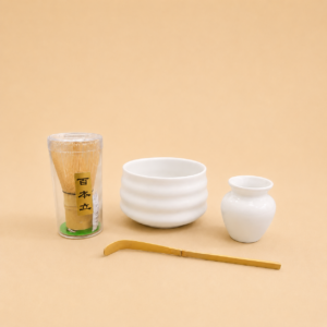 4pcs ceramic matcha bowl and whisk set (pink)