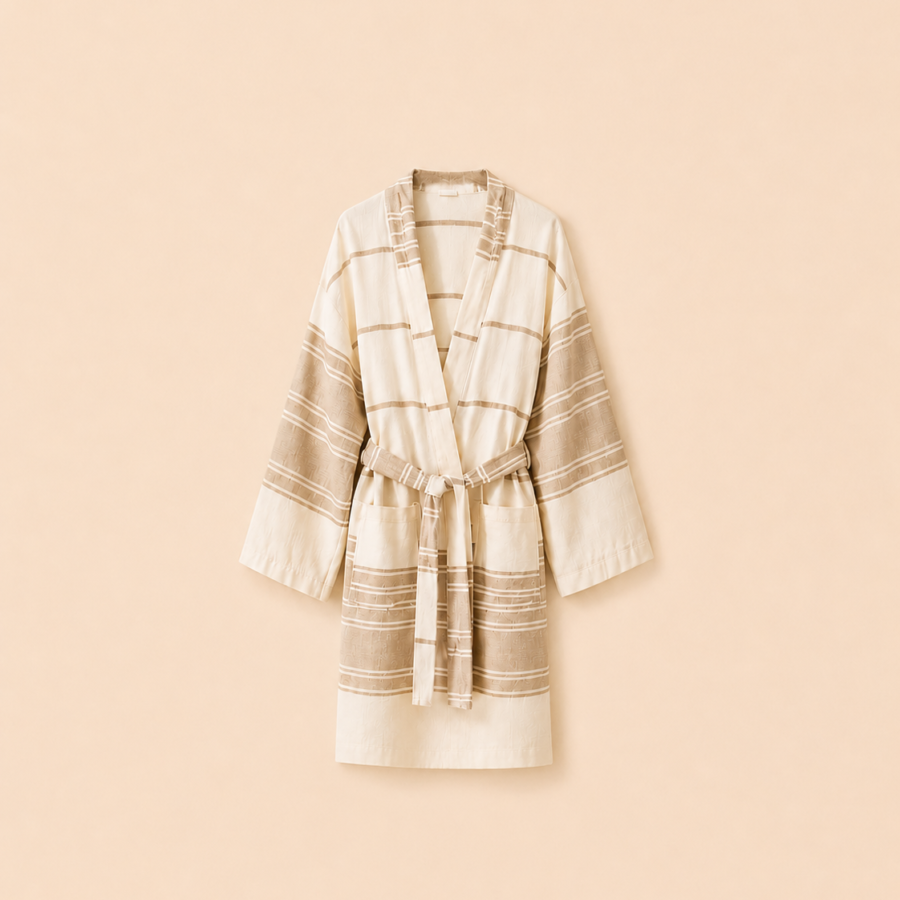 a cotton beach bathrobe 2 (beige)