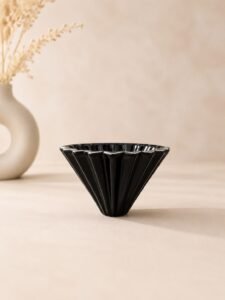 Home ceramic origami coffee dripper black