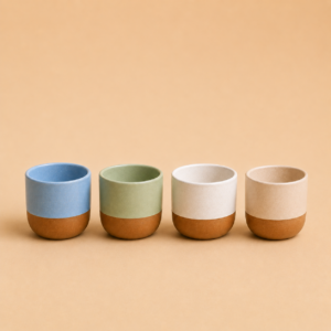ceramic coarse pottery cup 4pcs set