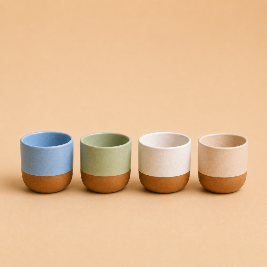 ceramic coarse pottery cup 4pcs set
